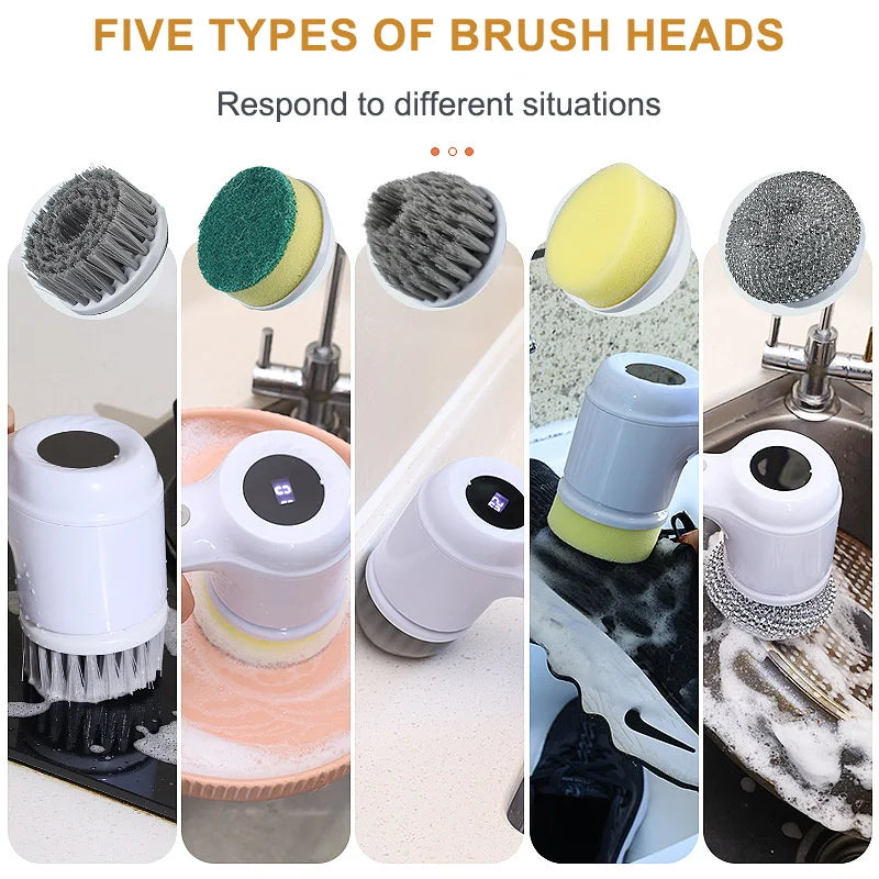 FlexiFinds Cordless Electric Spin Scrubber-Effortless Deep Cleaning for Kitchen