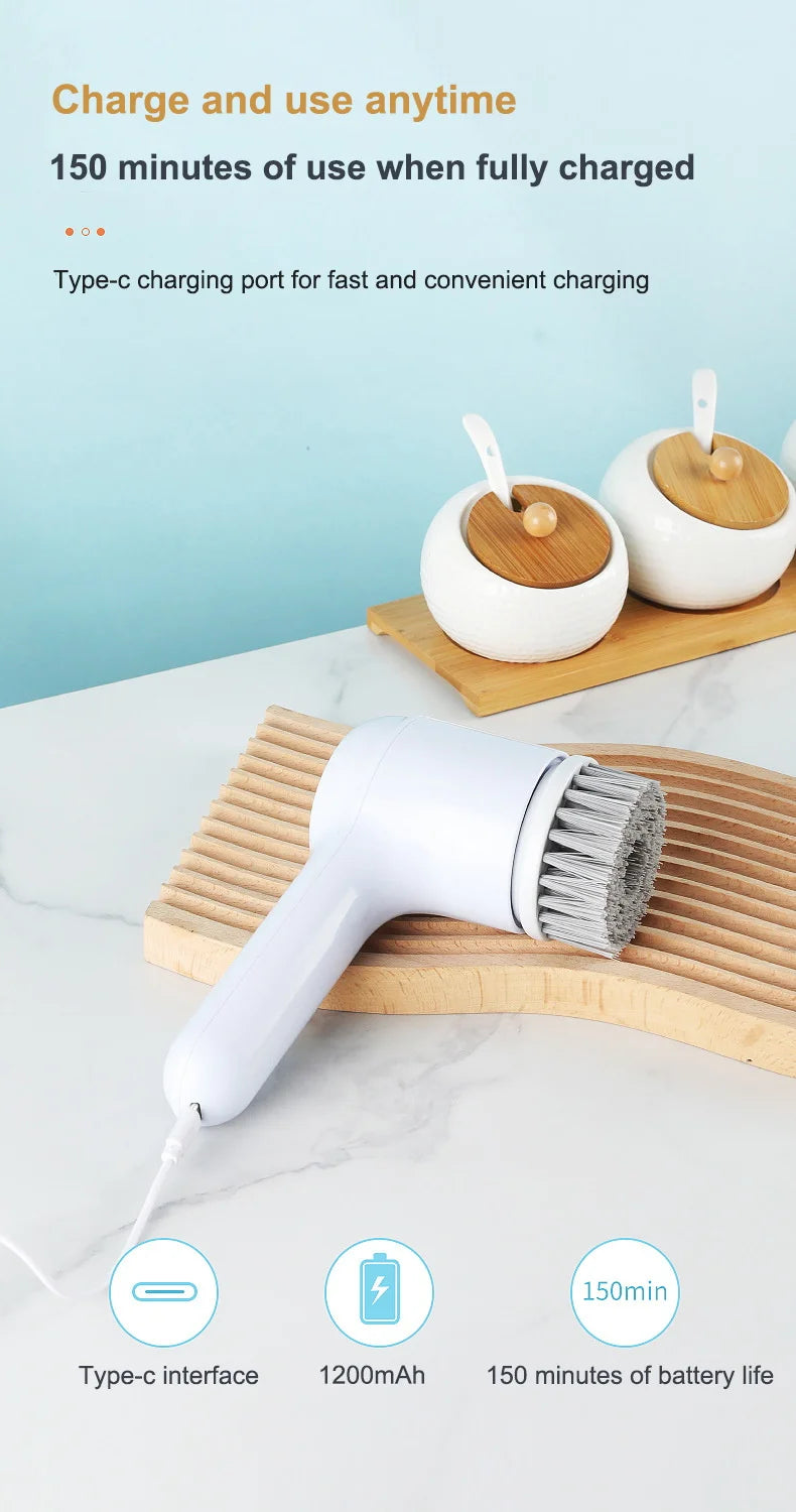 FlexiFinds Cordless Electric Spin Scrubber-Effortless Deep Cleaning for Kitchen