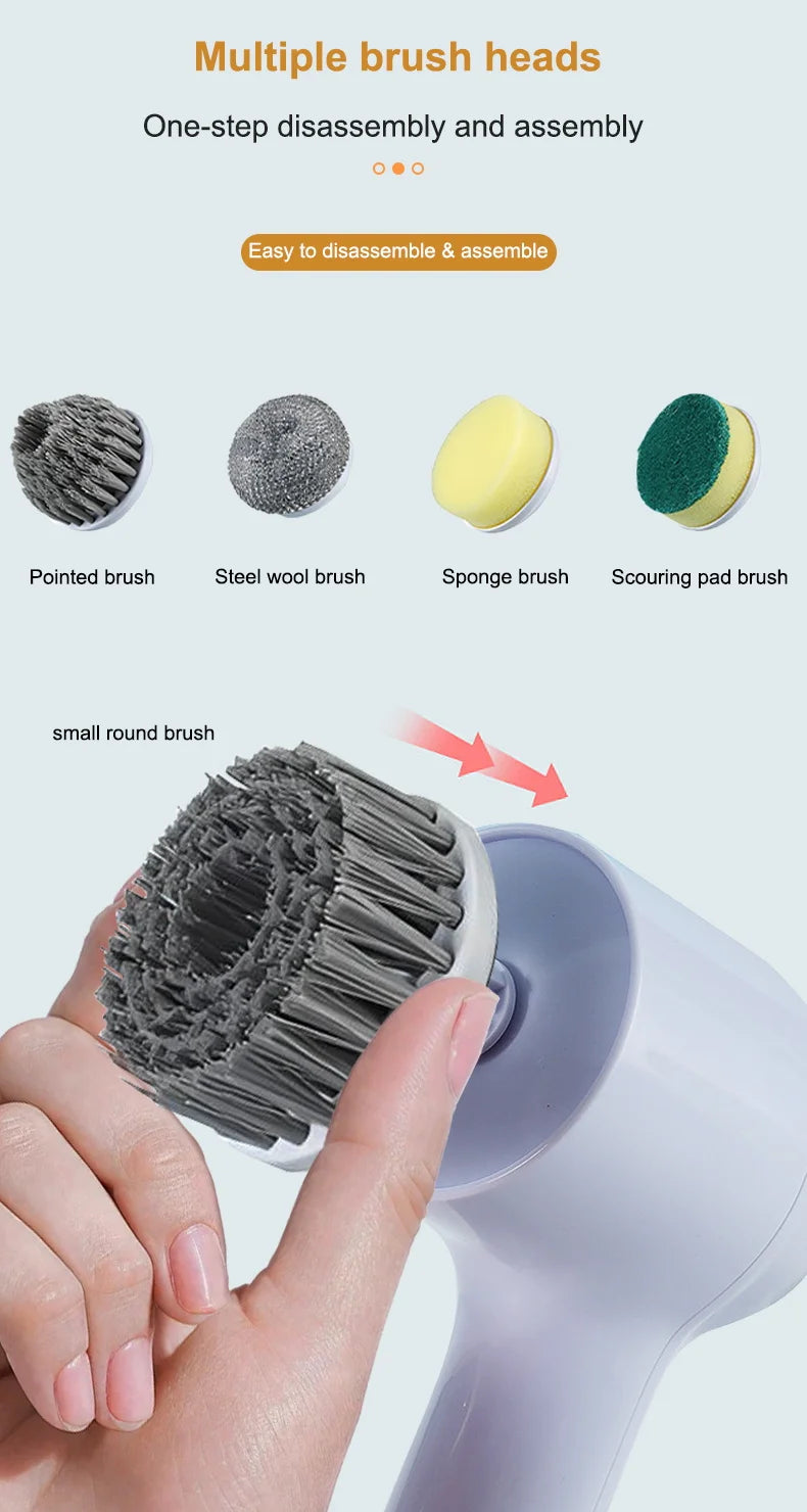 FlexiFinds Cordless Electric Spin Scrubber-Effortless Deep Cleaning for Kitchen