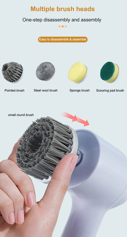 FlexiFinds Cordless Electric Spin Scrubber-Effortless Deep Cleaning for Kitchen