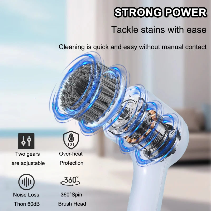 FlexiFinds Cordless Electric Spin Scrubber-Effortless Deep Cleaning for Kitchen
