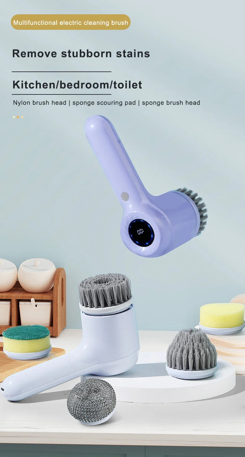 FlexiFinds Cordless Electric Spin Scrubber-Effortless Deep Cleaning for Kitchen