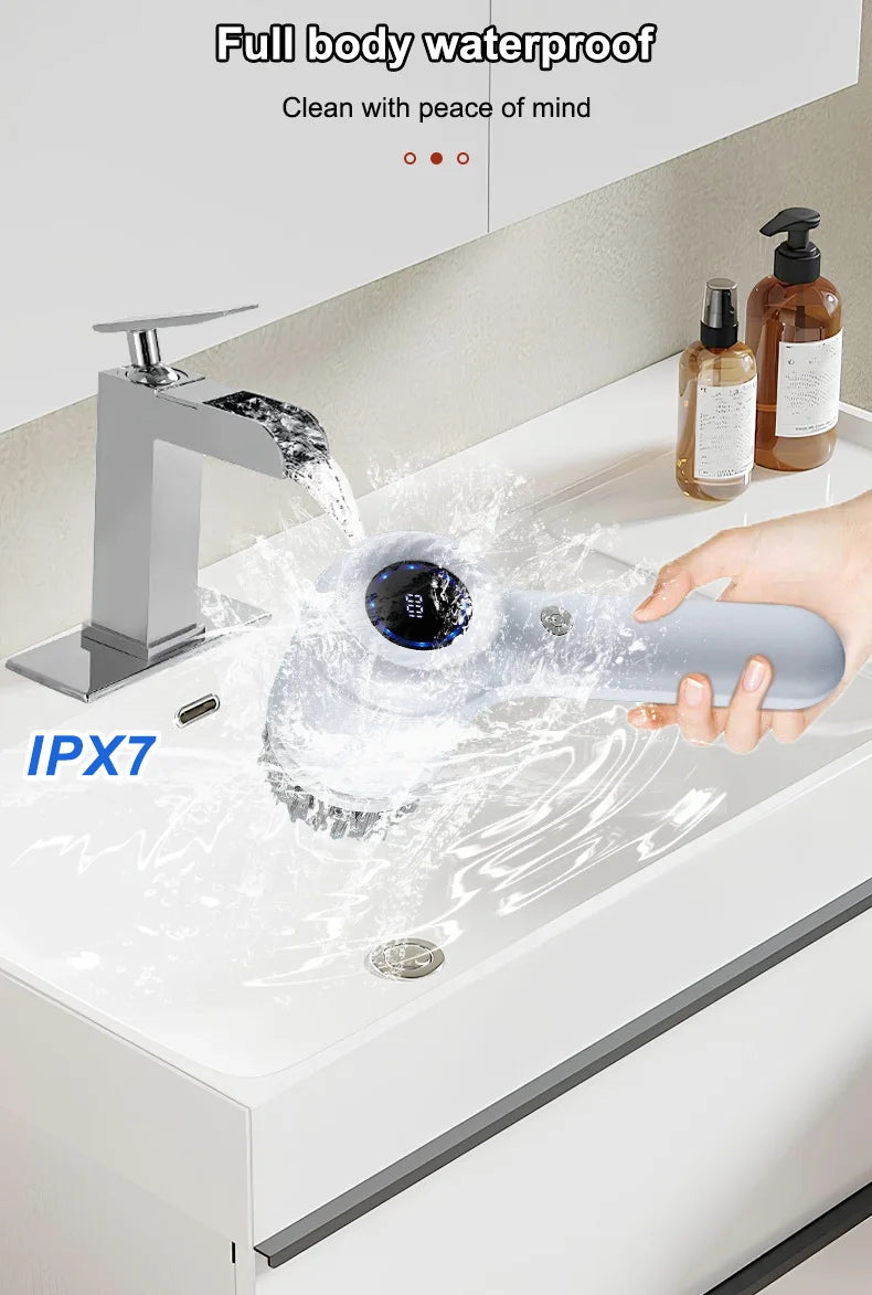FlexiFinds Cordless Electric Spin Scrubber-Effortless Deep Cleaning for Kitchen