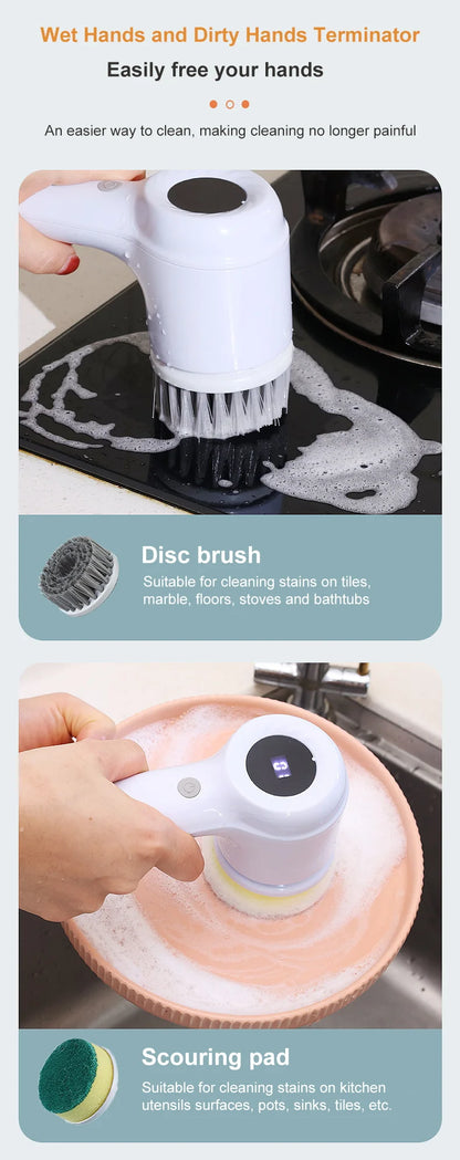 FlexiFinds Cordless Electric Spin Scrubber-Effortless Deep Cleaning for Kitchen